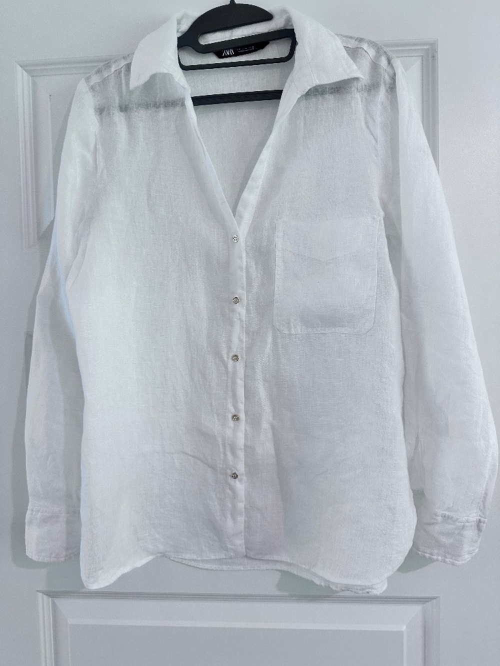 Zara 100% Linen Shirt | Size L | White